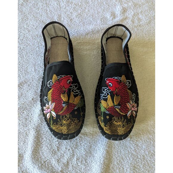 Traditional pattern opera embroidered myth casual canvas loafer  Sz 40 - Picture 5 of 10